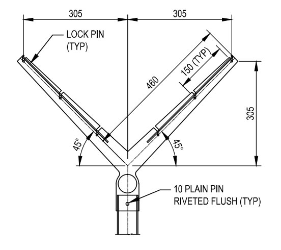 Barbed wire support arm and barbed wire installation