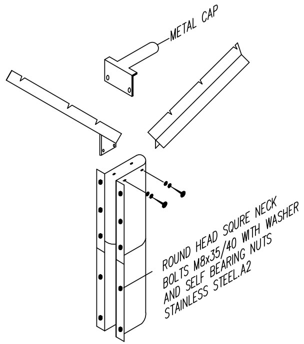 Caps, Bolts with Nuts for Fence Fixing